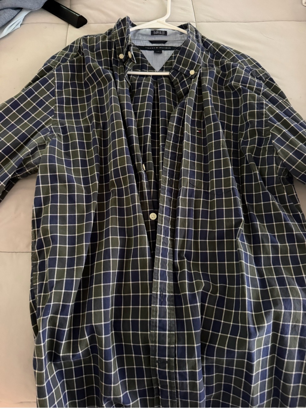 Tommy Hilfiger Blue & Green Check Button-Down Shirt